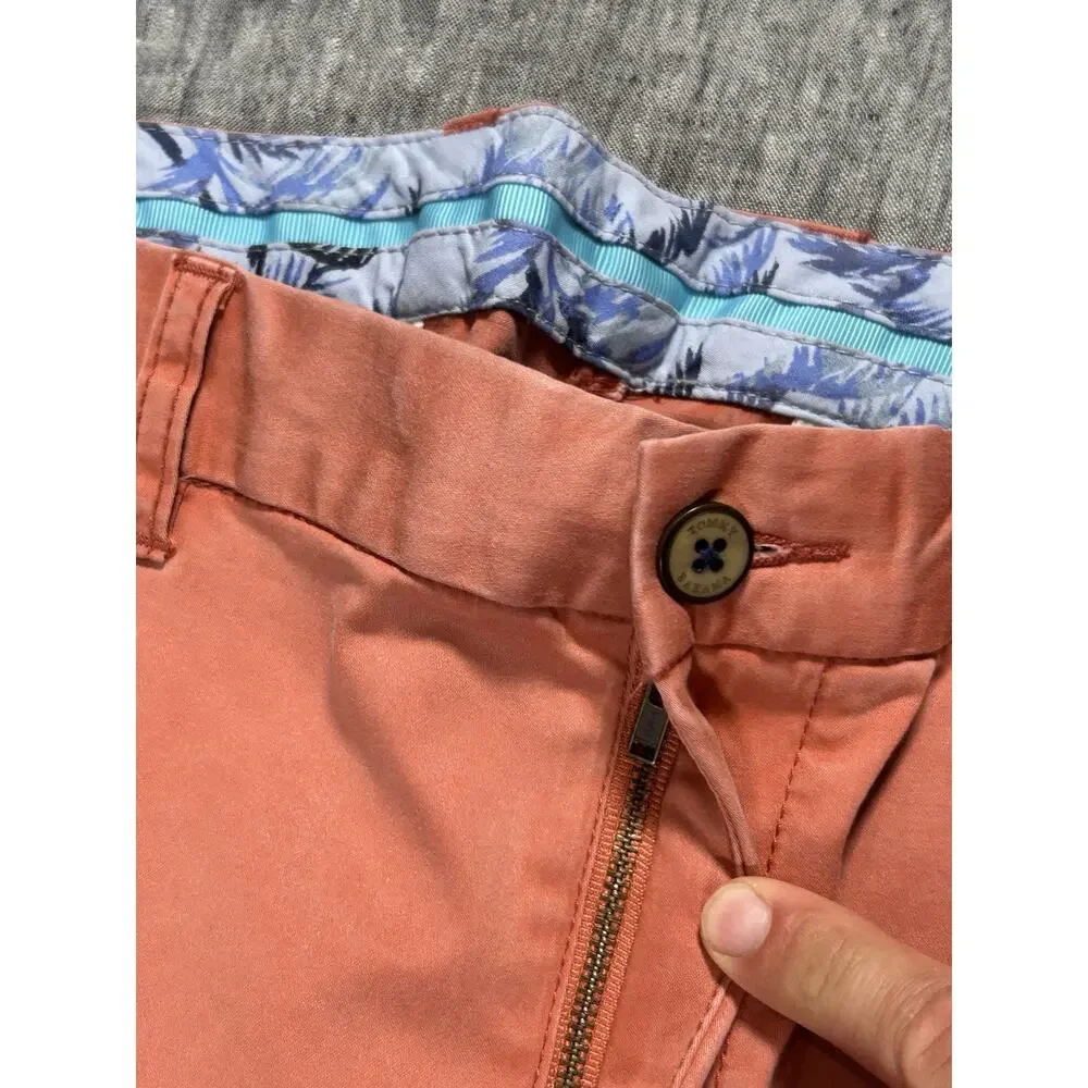Tommy Bahama Boracay Pants Mens 35x32 Coral Orange Stretch Beachy Resort Wear